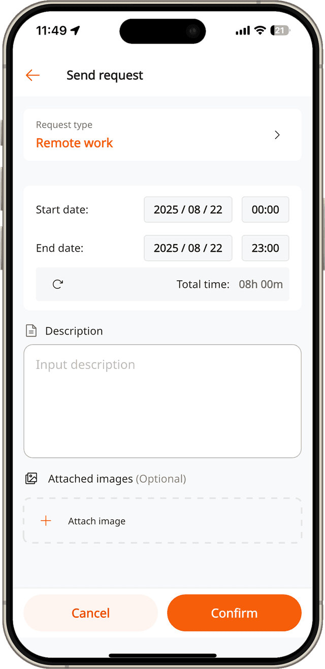 Ability to send time requests quickly and easily